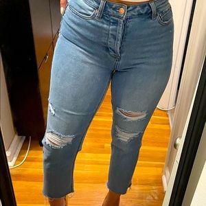High Waist Straight Leg Jeans